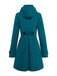 Blue 1930s Solid Faux-Wool Hooded Coat - vintage fashion, retro style