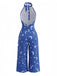 Blue 1930s Floral Jumpsuit 2