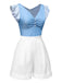 Blue 1940s Cinderella Ruffled Romper — 1940s style that transcends decades