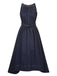 Blue 1940s Denim Tie Back Dress, vintage dress, retro fashion - perfect for women who love vintage and retro fashion