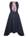 Blue 1940s Denim Tie Back Dress, vintage dress, retro fashion - perfect for women who love vintage and retro fashion