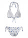Blue 1940s Vintage High Waist Bikini Set, vintage swimsuit, pin-up swimwear - perfect for women who love vintage and retro fashion