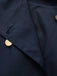 Blue 1940s Double-Breasted Round Neck Trench Coat - vintage fashion, retro style