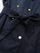 Blue 1940s Double-Breasted Round Neck Trench Coat - vintage fashion, retro style