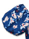 Blue 1940s Floral Puff Sleeves Off-Shoulder Dress — the kind of 1940s dress that makes strangers smile