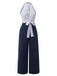Blue 1940s Halter Polka Dot Jumpsuit, vintage romper, retro jumpsuit - perfect for women who love vintage and retro fashion