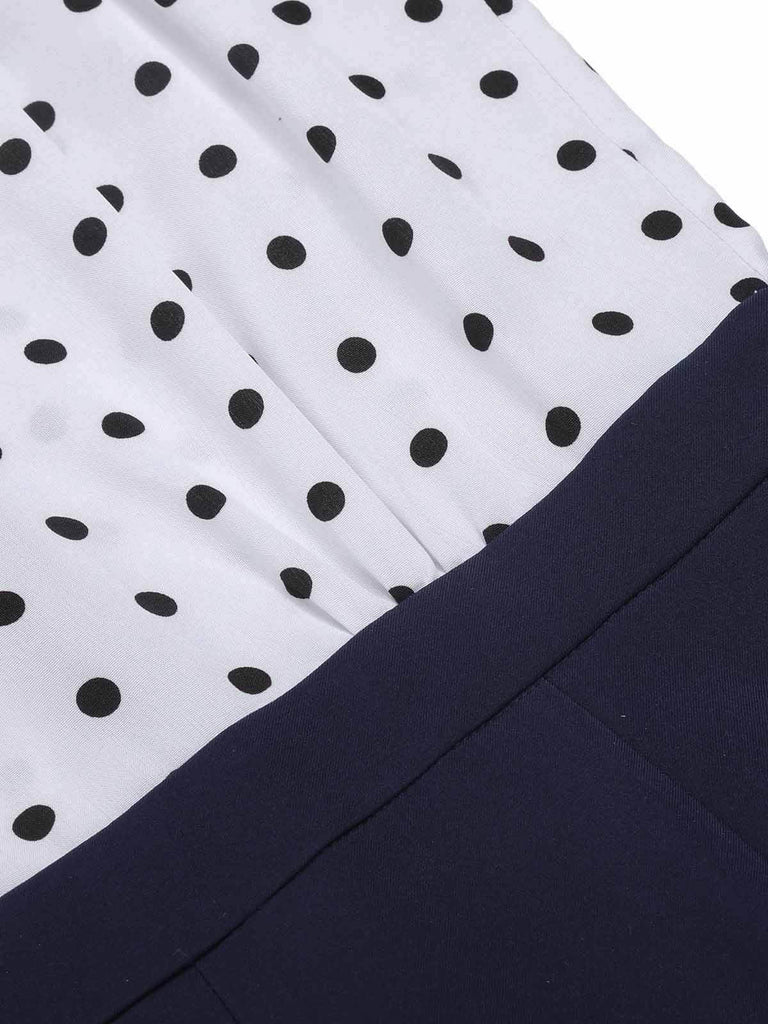Blue 1940s Halter Polka Dot Jumpsuit, vintage romper, retro jumpsuit - perfect for women who love vintage and retro fashion