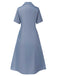 This Blue 1940s Lapel Button Floral Dress wraps her in 1940s elegance, one twirl at a time