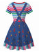 Blr 1940s Floral Striped Dress 5