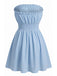 Blue 1940s Solid Strapless Mini Dress, vintage dress, retro fashion - perfect for women who love vintage and retro fashion
