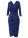 Blue 1940s Solid V-Neck Dress with Belt, vintage dress, retro fashion - perfect for women who love vintage and retro fashion