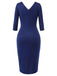 Blue 1940s Solid V-Neck Dress with Belt, vintage dress, retro fashion - perfect for women who love vintage and retro fashion