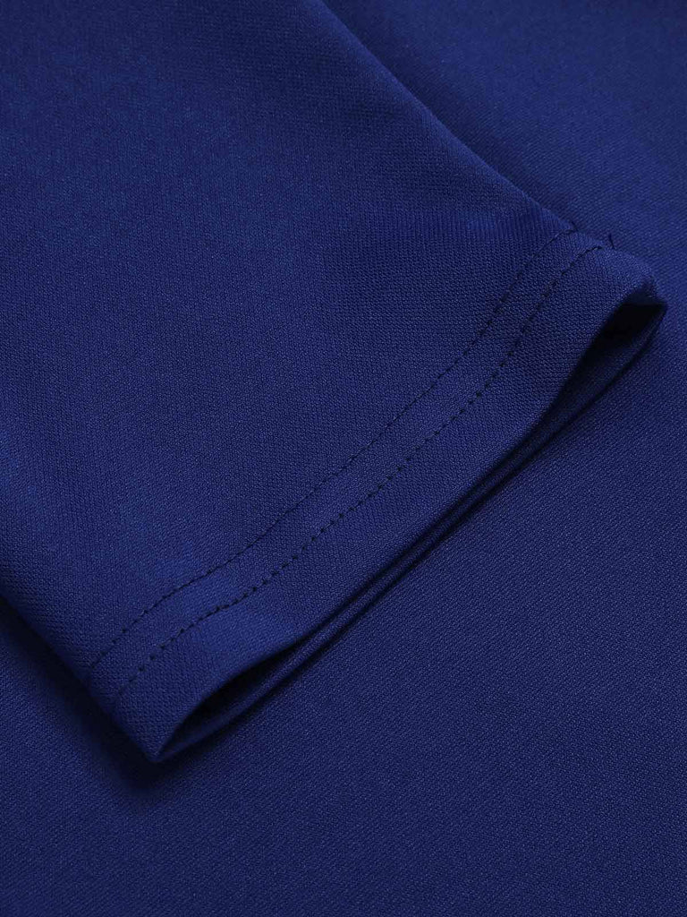 Blue 1940s Solid V-Neck Dress with Belt, vintage dress, retro fashion - perfect for women who love vintage and retro fashion