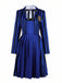 Blue 1940s Striped Wednesday Enid Uniform Set - vintage fashion, retro style
