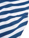 She finds her 1940s story in this Blue 1940s Symmetrical Stripe V-Neck Halter Romper