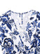 Blue 1950s Blue-White-Porcelain Floral Belted Romper - vintage jumpsuit, retro fashion, pure white