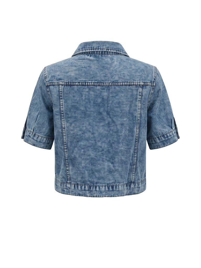 Blue 1950s Denim Vintage Classic Top 2