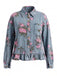 Blue 1950s Floral Denim Vintage Top