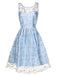 Blue 1950s Floral Embroidery Lace Dress, vintage dress, retro fashion, rockabilly, pin-up fashion - perfect for women who love vintage and retro fashion