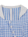 Blue 1950s Gingham Plaid Ruffle Swing Dress - vintage dress, retro fashion, rockabilly