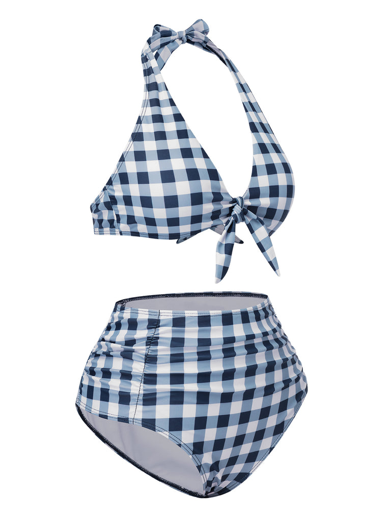 1950s Halter HighWaist Plaids Swimsuit | 1950s | vintage swimsuit, retro beachwear