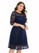 Blue 1950s Lace Half Sleeves Dress — vintage elegance for the modern woman