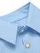 Blue 1950s Lapel Ruffles Sleeve Solid Blouse — 1950s elegance she can wear anywhere