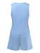 Blue 1950s Linen V-Neck Vest Shorts 2PCS, vintage fashion, retro style - perfect for women who love vintage and retro fashion