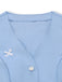 Blue 1950s Linen V-Neck Vest Shorts 2PCS, vintage fashion, retro style - perfect for women who love vintage and retro fashion