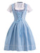 She slips into this Blue 1950s Oktoberfest Lace Patchwork Dress Set and suddenly it's a 1950s daydream