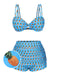 She's wearing Blue 1950s Pineapple Strap Bow Swimsuit and the whole beach remembers the 1950s