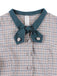 Dark Peacock Blue 1950s Plaid Bow Belted Dress 9