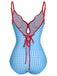 Blue 1950s Plaid Sling One-Piece Swimsuit, vintage swimsuit, pin-up swimwear - perfect for women who love vintage and retro fashion