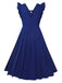 Blue 1950s Pleated Ruffles Vest Dress, vintage dress, retro fashion, rockabilly, pin-up fashion - perfect for women who love vintage and retro fashion
