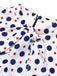 Blue 1950s Polka Dot Buttoned Romper: timeless style reimagined