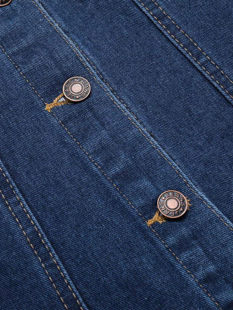 Blue 1950s Puff Sleeve Denim Cropped Coat - vintage fashion, retro style