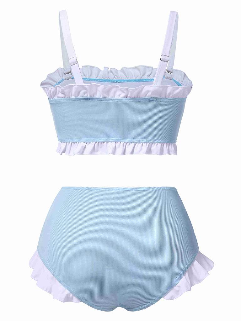 1950s Ruffled Strap Swimsuit | 1950s | vintage swimsuit, retro beachwear