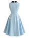 Blue 1950s Sleeveless Bow Tie Collar Dress with Pockets, vintage dress, retro fashion, rockabilly, pin-up fashion - vintage inspired fashion