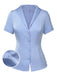 Blue 1950s Solid Lapel Blouse, vintage top, retro blouse - perfect for women who love vintage and retro fashion