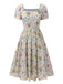 Blue 1950s Square Collar Floral Dress — vintage elegance for the modern woman