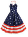 This Blue 1950s Stars & Stripes Swing Dress wraps her in 1950s elegance, one twirl at a time