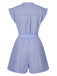 Blue 1950s Striped Belt Pocket Romper, vintage romper, retro jumpsuit - perfect for women who love vintage and retro fashion