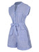 Blue 1950s Striped Belt Pocket Romper, vintage romper, retro jumpsuit - perfect for women who love vintage and retro fashion