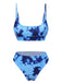 Blue 1950s Tie-Dye Spaghetti Straps Swimsuit, vintage swimsuit, pin-up swimwear - perfect for women who love vintage and retro fashion