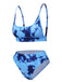 Blue 1950s Tie-Dye Spaghetti Straps Swimsuit, vintage swimsuit, pin-up swimwear - perfect for women who love vintage and retro fashion