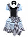 Blue 1960s Alice Puff Sleeve Apron Dress - vintage dress, retro fashion