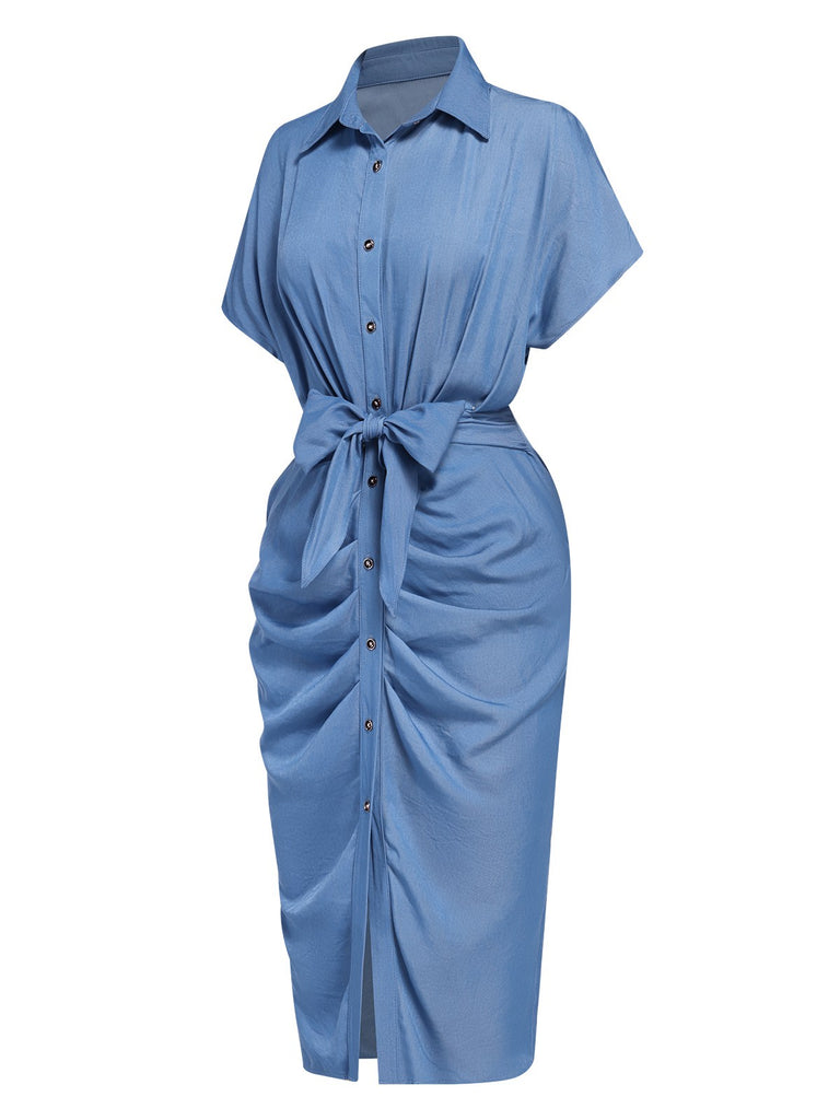 1960s Batwing Tencel Denim Shirt | 1960s | vintage dress, retro fashion