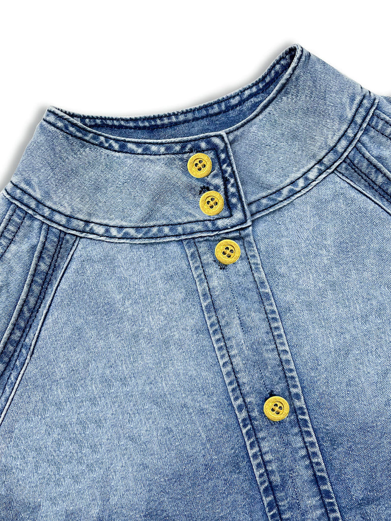 Blue 1960s Denim Belted Blouse 4