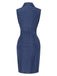 This Blue 1960s Lapel Sleeveless Belted Dress wraps her in 1960s elegance, one twirl at a time