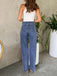 Blue 1960s Pearl Straight Leg Raw Hem Denim Pants | vintage fashion, retro style, classic elegance - perfect for retro fashion enthusiasts